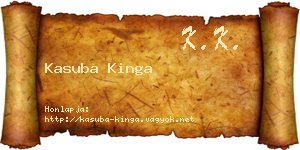 Kasuba Kinga névjegykártya